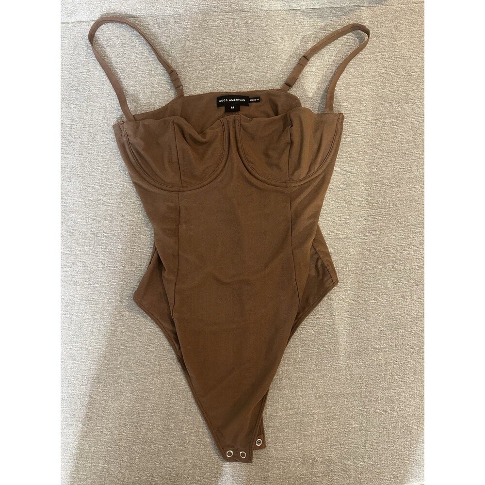 Mesh Bustier Bodysuit Top Good American